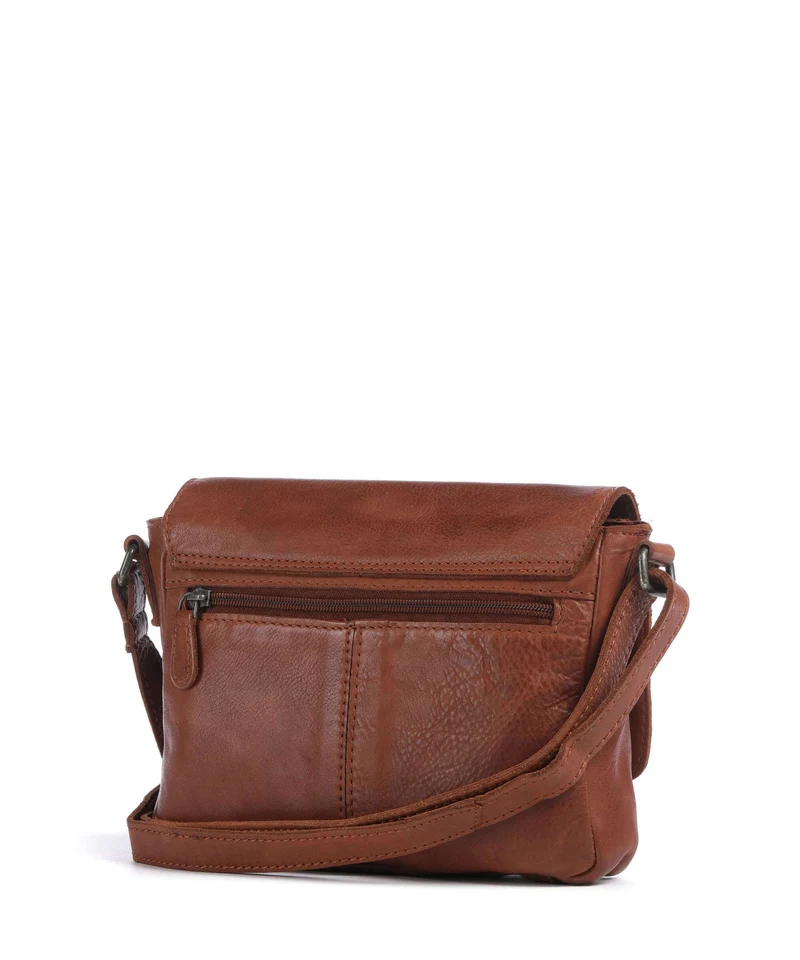 The Chesterfield Brand Washed Waxed Cow Ann Bandolera cognac