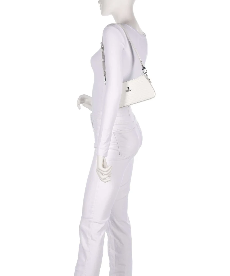 Vivienne Westwood Tasha Embossed Croc Mini Bolso de hombro white