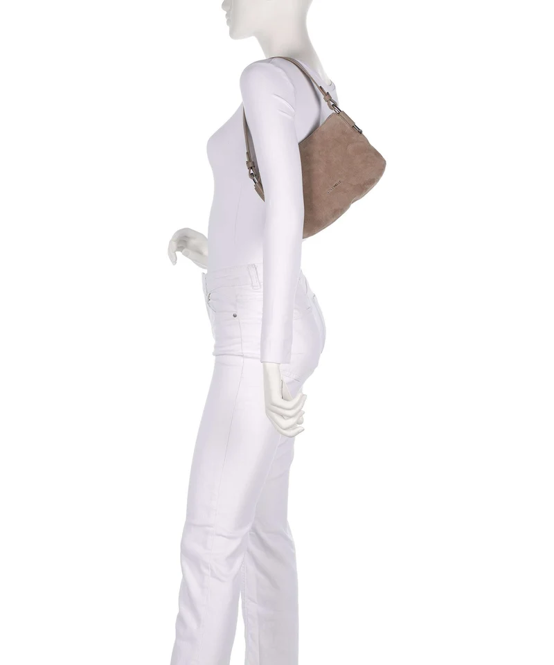Coccinelle Rebekka Suede Bolso de hombro warm taupe