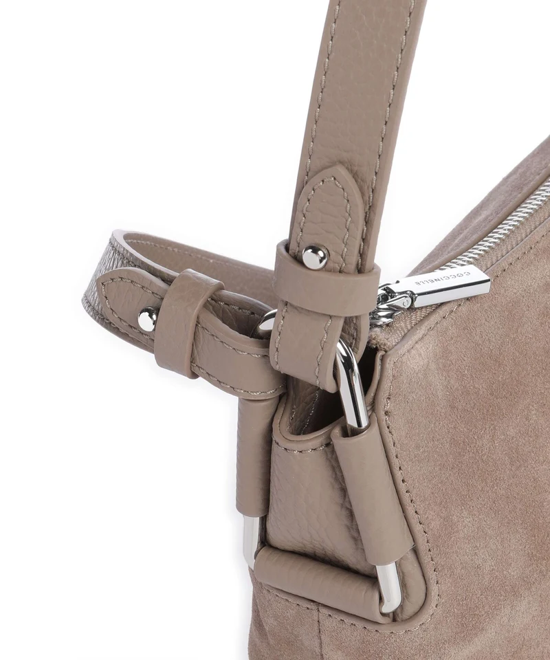 Coccinelle Rebekka Suede Bolso de hombro warm taupe
