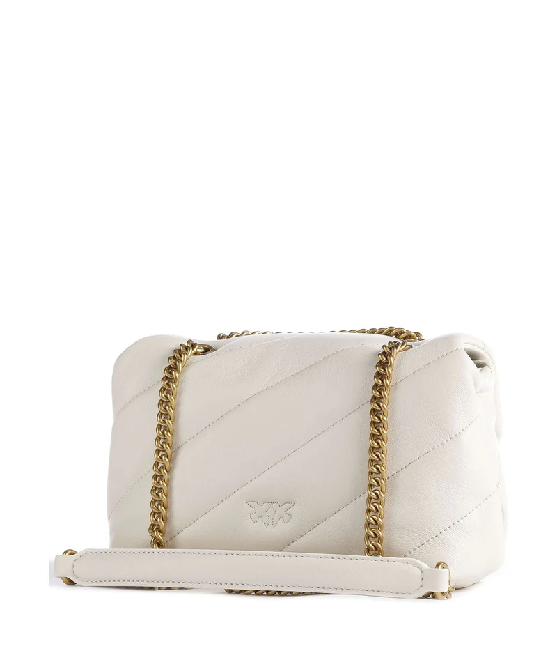 Pinko Love Puff Mini Bolso de hombro bianco seta/antique gold