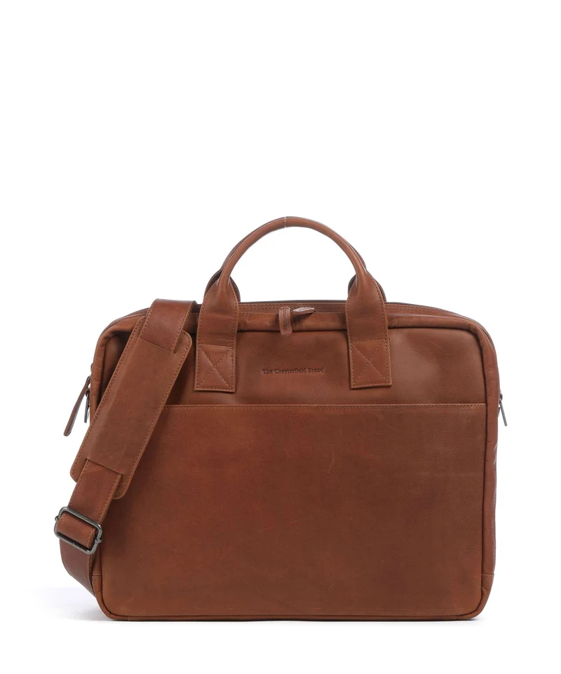The Chesterfield Brand Cow Wax Pull Up Frazer Maletín cognac
