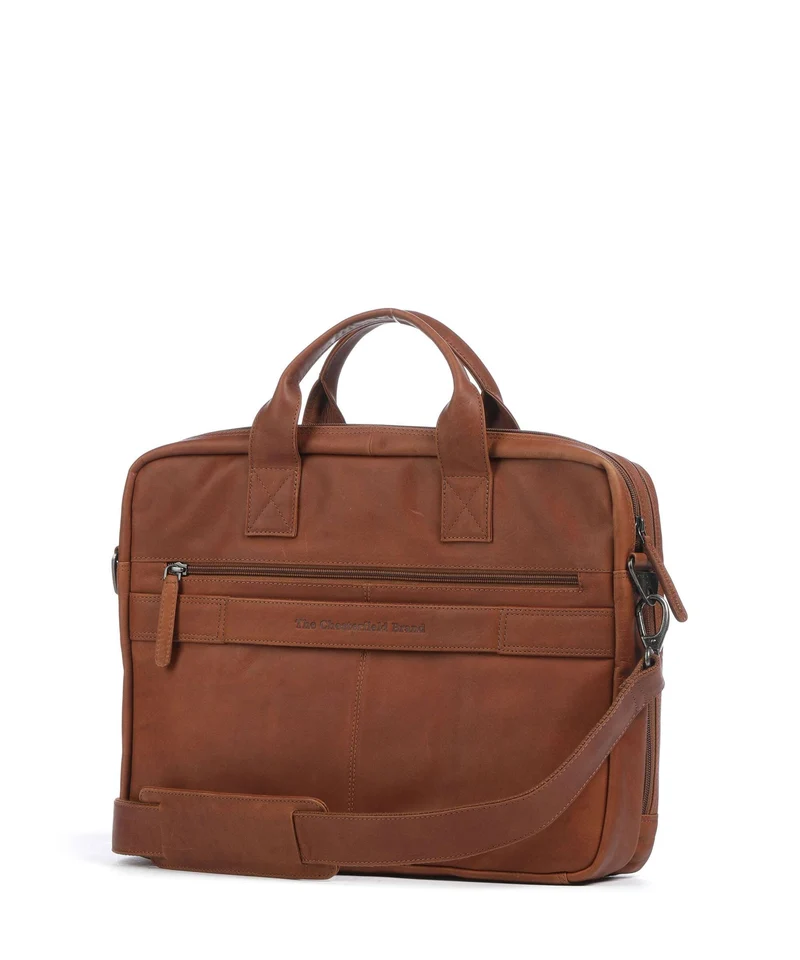 The Chesterfield Brand Cow Wax Pull Up Frazer Maletín cognac