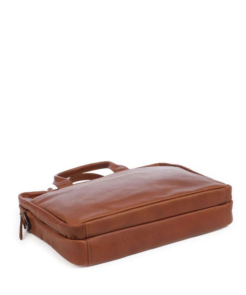 The Chesterfield Brand Cow Wax Pull Up Frazer Maletín cognac