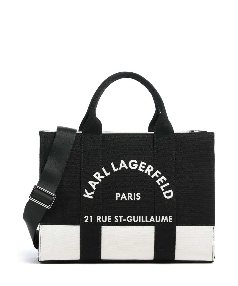 Karl Lagerfeld K/Rue St Guillaume Medium Bolso de mano cannoli cream/black