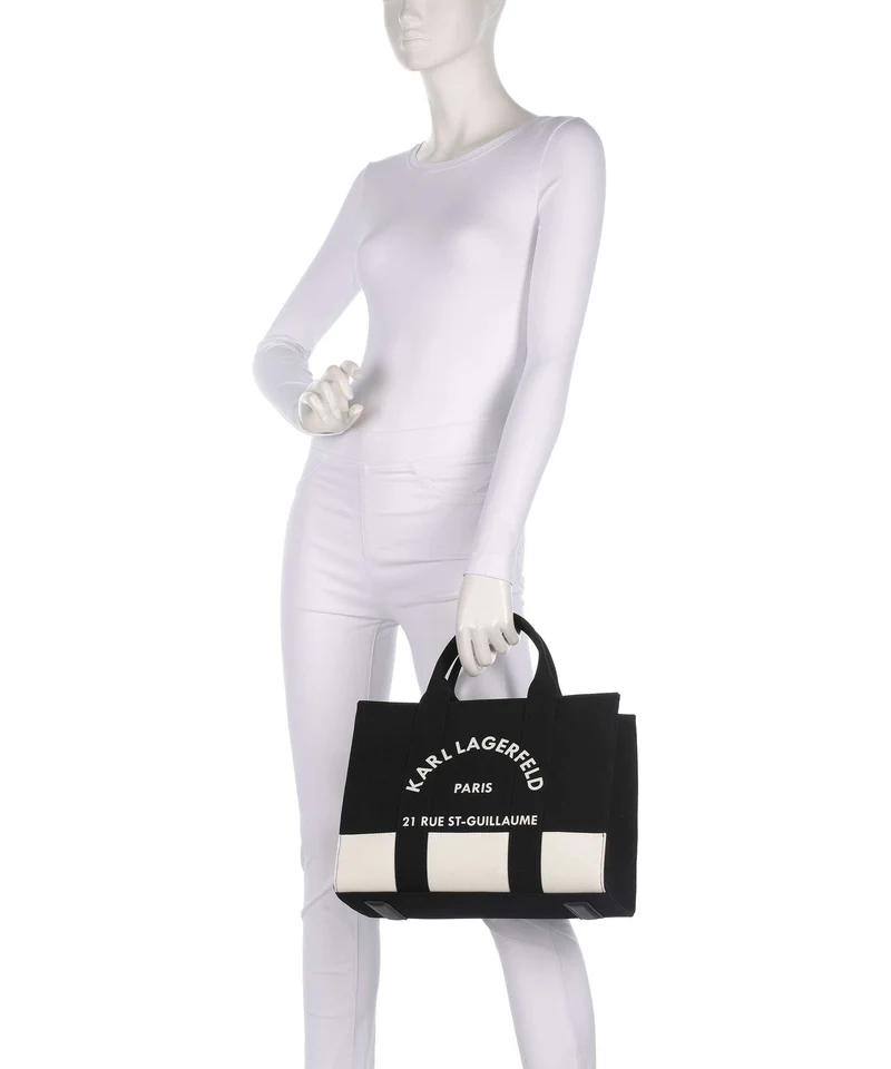 Karl Lagerfeld K/Rue St Guillaume Medium Bolso de mano cannoli cream/black