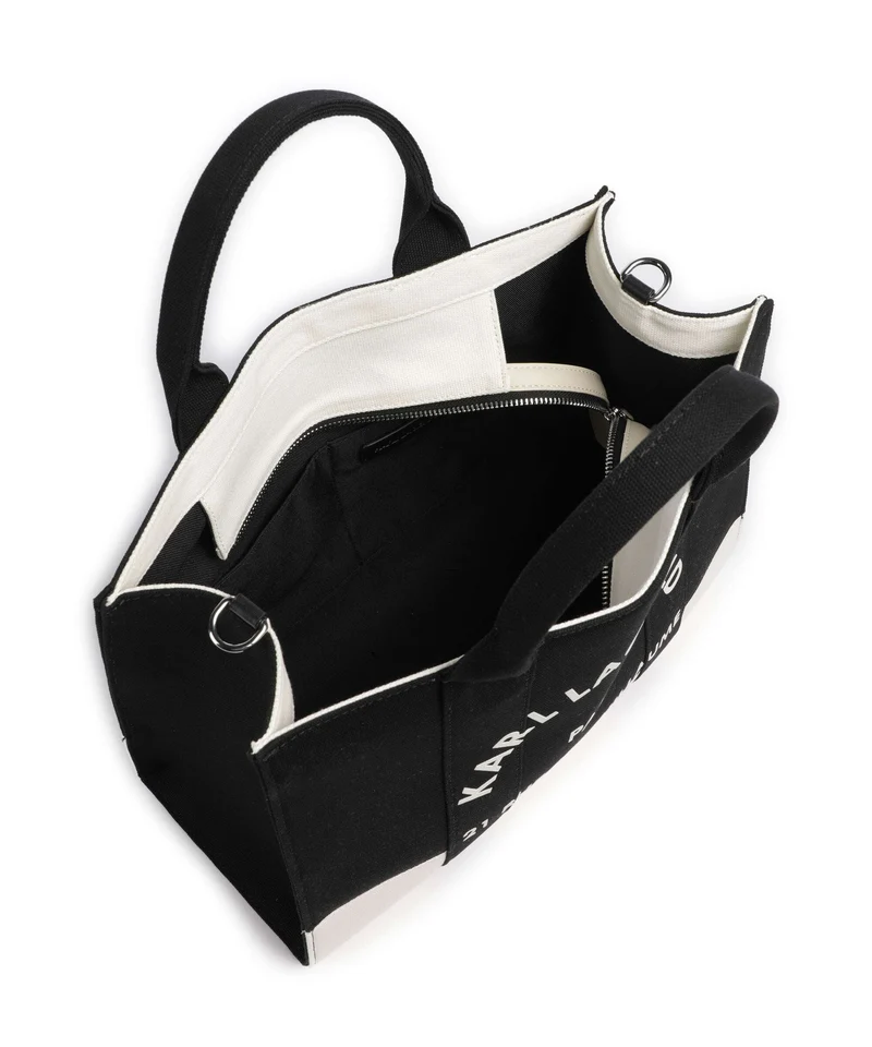 Karl Lagerfeld K/Rue St Guillaume Medium Bolso de mano cannoli cream/black