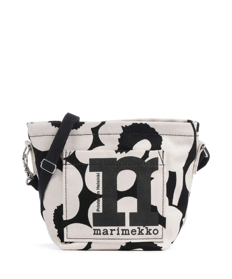 Marimekko Mono Unikko Mini Bandolera cotton/black