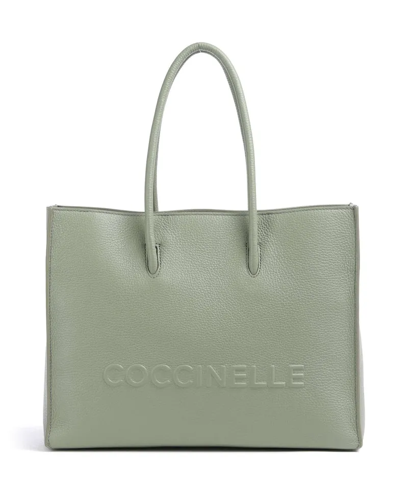 Coccinelle Myrtha Maxi Logo Bolsa shopping greenery
