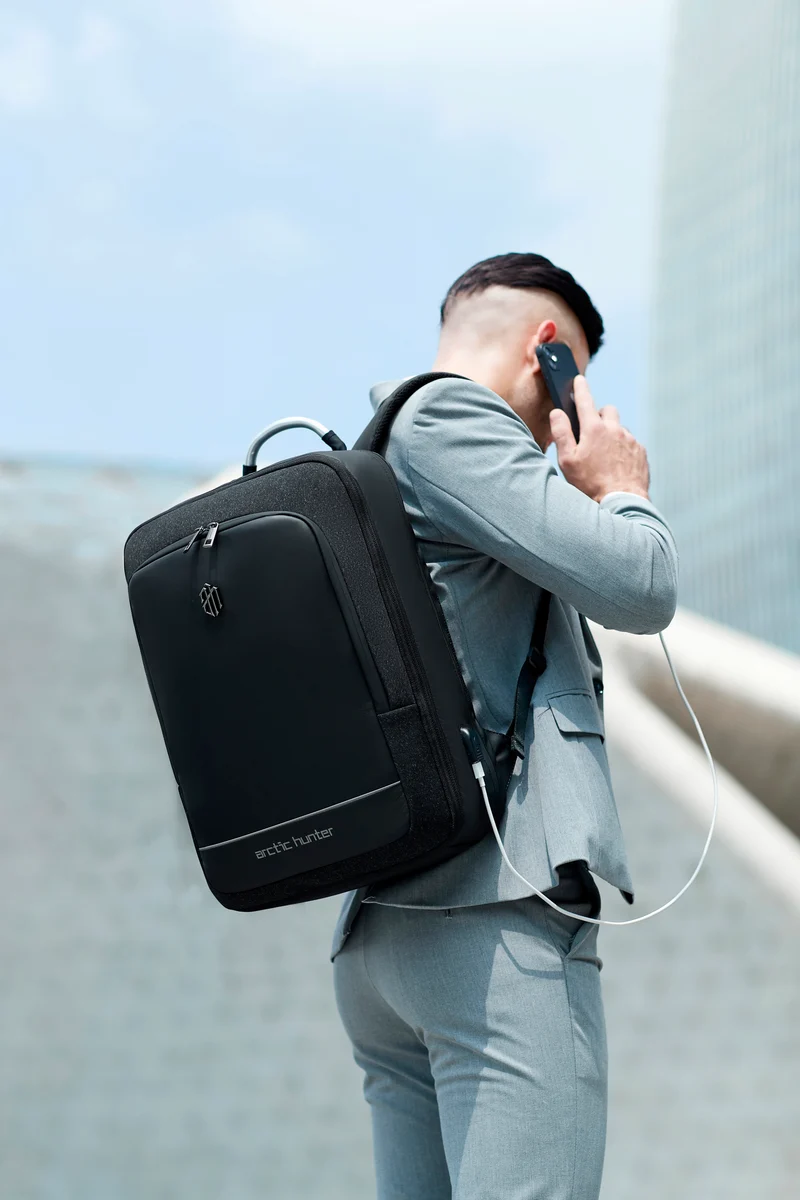 ARCTIC HUNTER B00227L | Mochila de Viaje expandible impermeable con diseño ejecutivo moderno