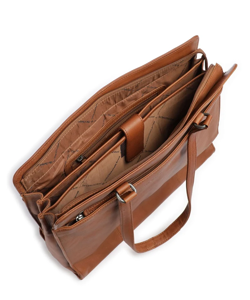 The Chesterfield Brand Wax Pull Up Cow Fidenza Bolsa shopping cognac