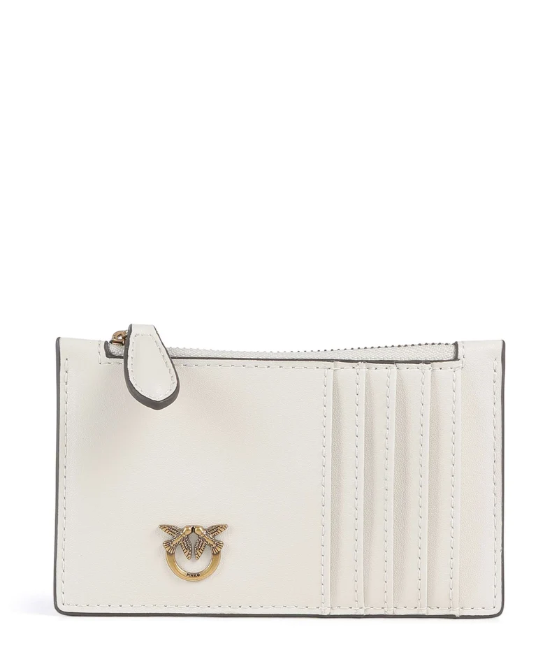 Pinko Airone Tarjetero bianco seta/antique gold