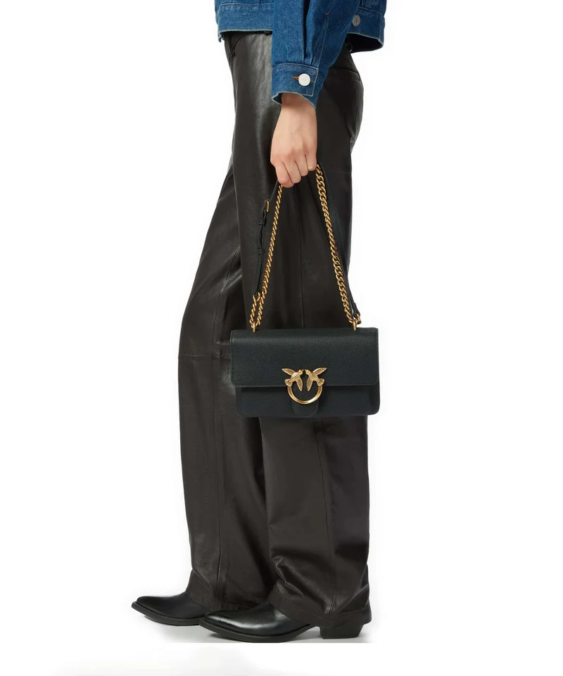 Pinko Love Soft Mini Bolso de hombro nero/antique gold