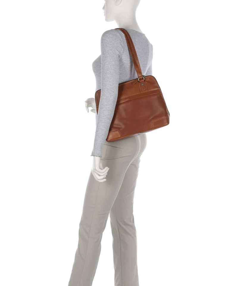The Chesterfield Brand Wax Pull Up Cow Belgrado Bolso de hombro cognac