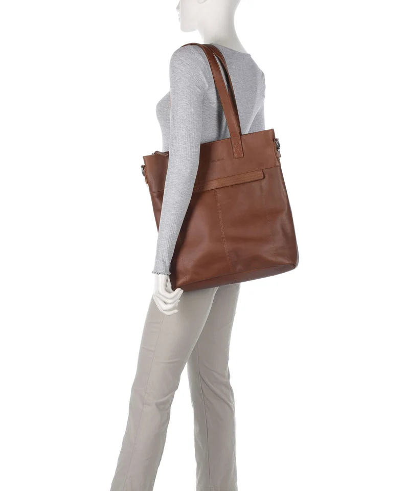 The Chesterfield Brand Wax Pull Up Cow Nunavik Bolsa shopping cognac